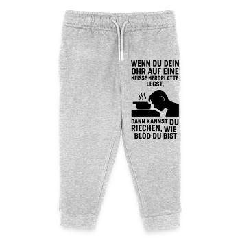 Stovetop Idiot Stupidity - Kids Organic Sweatpants by Stanley/Stella - heather grey - Front