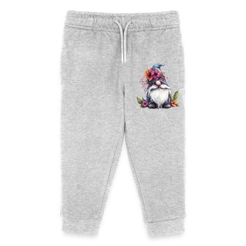Floral splendour garden gnome - Kids Organic Sweatpants by Stanley/Stella - heather grey - Front