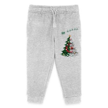 Christmas tree with Algeria flag - Kids Organic Sweatpants by Stanley/Stella - heather grey - Front