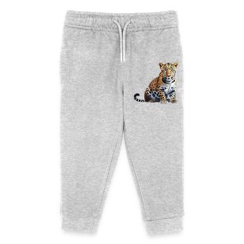 Leopard - Kids Organic Sweatpants by Stanley/Stella - heather grey - Front