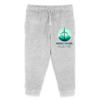 Nordic Future: Green Wind Energy - Kids Organic Sweatpants by Stanley/Stella - heather grey - Front