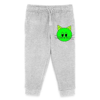 Katzenkopf - Kinder Organic Jogginghose Mini Mover von Stanley/Stella - Grau meliert - Vorne