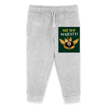 Rack 'Em Up, Majesty! – King of the Pool - Kids Organic Sweatpants by Stanley/Stella - heather grey - Front