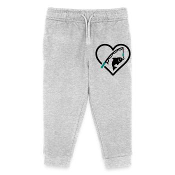 Fishing Heart Fish Rod Nature Passion - Kids Organic Sweatpants by Stanley/Stella - heather grey - Front