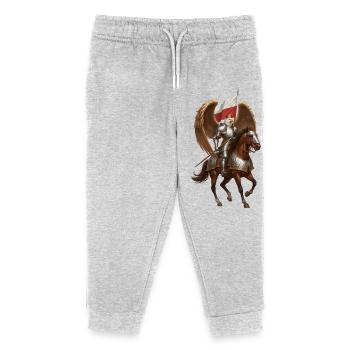 Polish Eagle Winged Hussar Rider - Kids Organic Sweatpants by Stanley/Stella - heather grey - Front