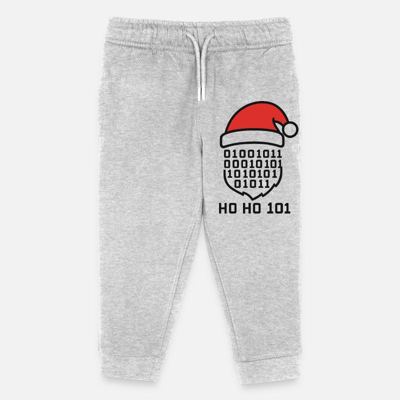 Code de Noël avec chapeau de Père Noël - Pantalon de jogging enfant bio Stanley/Stella - gris chiné