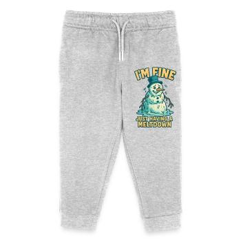 Mir Gehts Gut Schneemann - Kinder Organic Jogginghose Mini Mover von Stanley/Stella - Grau meliert - Vorne