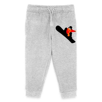 Snowboard - Kids Organic Sweatpants by Stanley/Stella - heather grey - Front