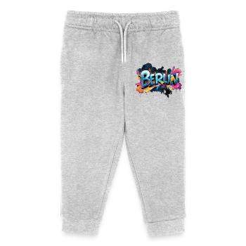 Berlin Graffiti Font Street Art Urban Style - Kids Organic Sweatpants by Stanley/Stella - heather grey - Front