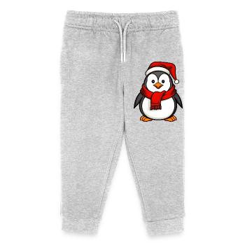 Pinguine Weihnachten - Kinder Organic Jogginghose Mini Mover von Stanley/Stella - Grau meliert - Vorne