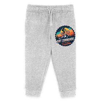 Dirt Commando Mountainbiker - Kinder Organic Jogginghose Mini Mover von Stanley/Stella - Grau meliert - Vorne