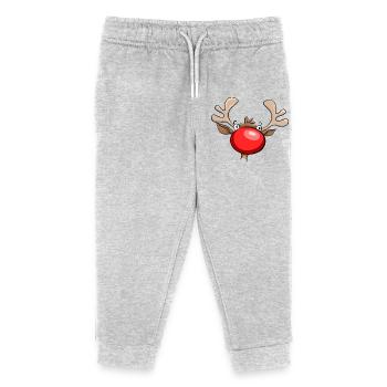 the big red nose - Kids Organic Sweatpants by Stanley/Stella - heather grey - Front