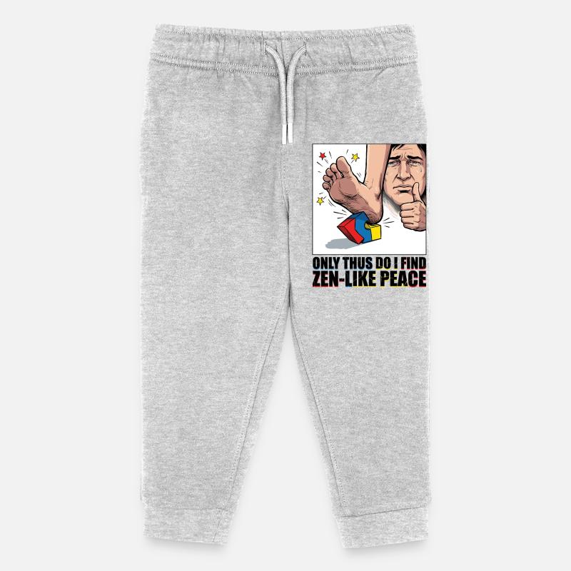 Bloc de construction Pain Zen Meme - Pantalon de jogging enfant bio Stanley/Stella - gris chiné