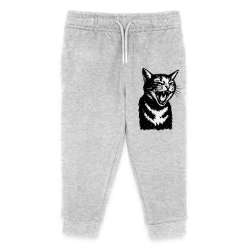 Chat Ombre Hurlante - Pantalon de jogging enfant bio Stanley/Stella - gris chiné - Devant