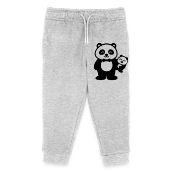 Panda Father Baby Gift Family - Kids Organic Sweatpants by Stanley/Stella - heather grey - Front