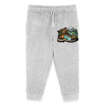 Camp Adventure Boot - Kids Organic Sweatpants by Stanley/Stella - heather grey - Front
