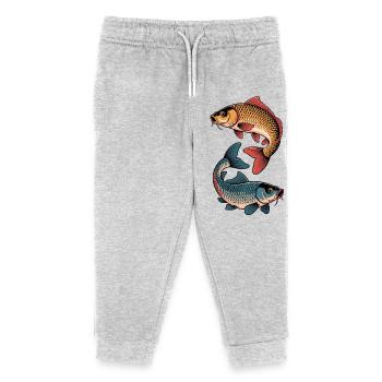 Farbige Karpfen Fische - Kinder Organic Jogginghose Mini Mover von Stanley/Stella - Grau meliert - Vorne