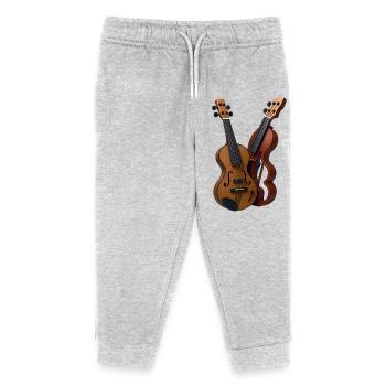 GITARRENLIEBHABER – Klang & Bild - Kinder Organic Jogginghose Mini Mover von Stanley/Stella - Grau meliert - Vorne