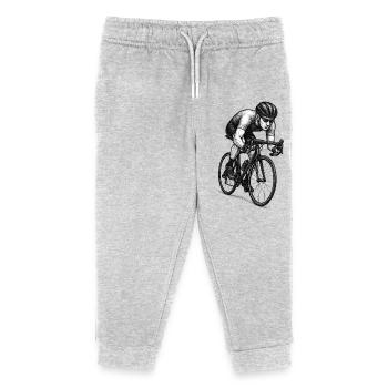 Rennradfahrer Detail Illustration - Kinder Organic Jogginghose Mini Mover von Stanley/Stella - Grau meliert - Vorne