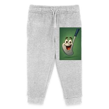 Glücklicher Golfschläger mit Gesicht - Kinder Organic Jogginghose Mini Mover von Stanley/Stella - Grau meliert - Vorne