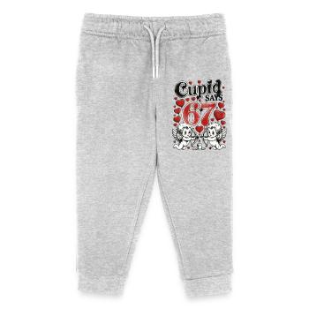 Amor siger 67 hjerter elsker design - Stanley/Stella børne sweatpants økologisk - grå meleret - Foran
