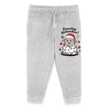 Mouton Berger de Noël duveteux drôle - Pantalon de jogging enfant bio Stanley/Stella - gris chiné - Devant