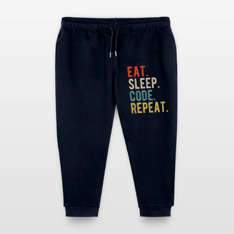 Eat Sleep Code Repeat Programmierer Nerd Retro Kinder Organic Jogginghose Mini Mover von Stanley/Stella