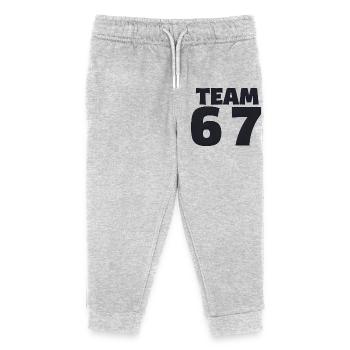 Team 6 7 - Kinder Organic Jogginghose Mini Mover von Stanley/Stella - Grau meliert - Vorne