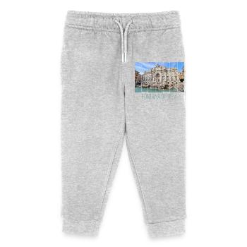 Trevi Fountain Retro Rome Italy Vintage Souvenir - Kids Organic Sweatpants by Stanley/Stella - heather grey - Front