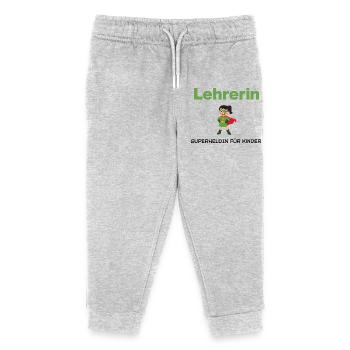 Lehrerin – Superheldin für Kinder - Kinder Organic Jogginghose Mini Mover von Stanley/Stella - Grau meliert - Vorne