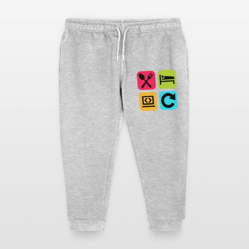 Eat Sleep Program Repeat Funny Quote Code Kids Organic Sweatpants by Stanley/Stella