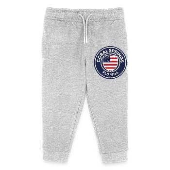 Coral Springs Flag Crest - Kids Organic Sweatpants by Stanley/Stella - heather grey - Front