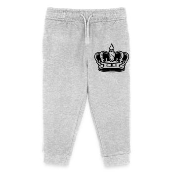 Krone Symbol - Kinder Organic Jogginghose Mini Mover von Stanley/Stella - Grau meliert - Vorne