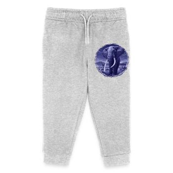Éléphant nocturne dans la savane - Pantalon de jogging enfant bio Stanley/Stella - gris chiné - Devant