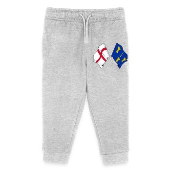 Cheshire & England Crossed Flags - Kids Organic Sweatpants by Stanley/Stella - heather grey - Front