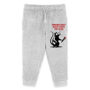 Ratte mit rotem Pinsel – Tod hält dich am Leben - Kinder Organic Jogginghose Mini Mover von Stanley/Stella - Grau meliert - Vorne