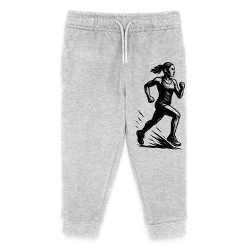 Klare Running Botschaft - Kinder Organic Jogginghose Mini Mover von Stanley/Stella - Grau meliert - Vorne