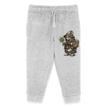 Sorcière des herbes | Sorcière de la récolte avec panier et herbes - Pantalon de jogging enfant bio Stanley/Stella - gris chiné - Devant