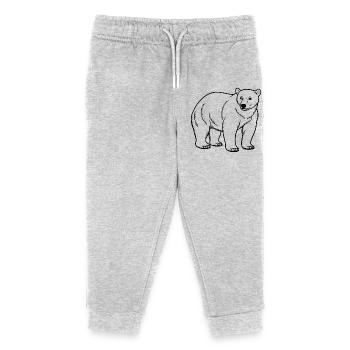 Polar bear - Kids Organic Sweatpants by Stanley/Stella - heather grey - Front