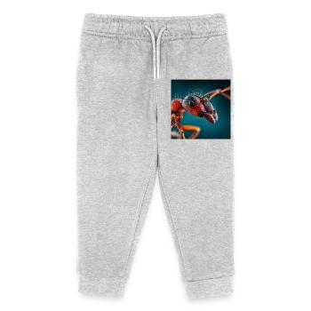 Realistic Ants Macro Portrait Wildlife - Kids Organic Sweatpants by Stanley/Stella - heather grey - Front