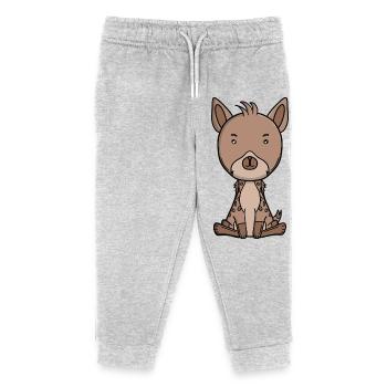 Cute Hyena Adorable Kawaii Safari Animal  - Kids Organic Sweatpants by Stanley/Stella - heather grey - Front