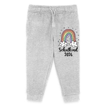 School Child 2026 School Enrollment Girl Rainbow - Kids Organic Sweatpants by Stanley/Stella - heather grey - Front