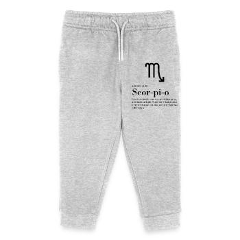 Scorpion - Signe du zodiaque - Pantalon de jogging enfant bio Stanley/Stella - gris chiné - Devant
