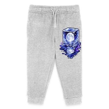 Moonlit Cube Melting - Kids Organic Sweatpants by Stanley/Stella - heather grey - Front