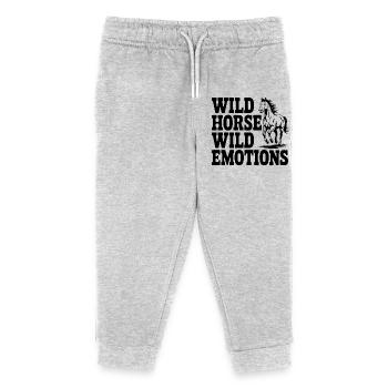 Cheval sauvage, émotions sauvages - Pantalon de jogging enfant bio Stanley/Stella - gris chiné - Devant