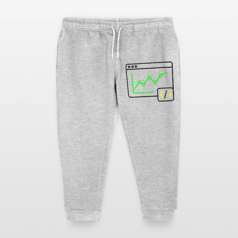 Web Analysis Chart Coding Browser Vector Kids Organic Sweatpants by Stanley/Stella