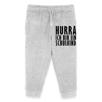 Hurra ich bin ein Schulkind - Kinder Organic Jogginghose Mini Mover von Stanley/Stella - Grau meliert - Vorne