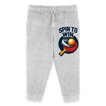 Dreh dich zum Sieg – Tischtennis - Kinder Organic Jogginghose Mini Mover von Stanley/Stella - Grau meliert - Vorne