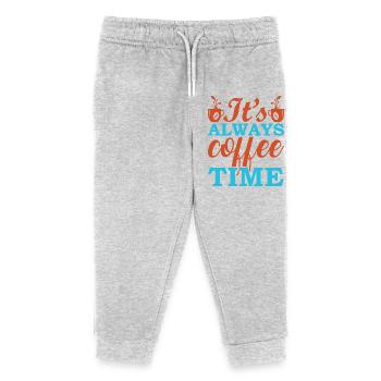 Coffee: Always Time for Espresso - Kids Organic Sweatpants by Stanley/Stella - heather grey - Front