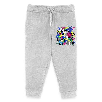 Buntes Geometrie-Chaos Pop Art - Kinder Organic Jogginghose Mini Mover von Stanley/Stella - Grau meliert - Vorne